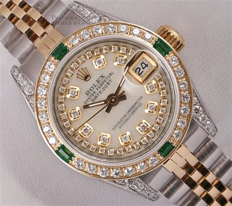 rolex 26mm machine set diamond bezel|Rolex datejust 26mm two tone.